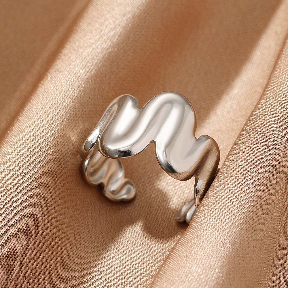 Female Personality Curved Niche Normcore Bag Geometric Ring