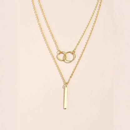 Fashion Bar Rod Ring Necklace