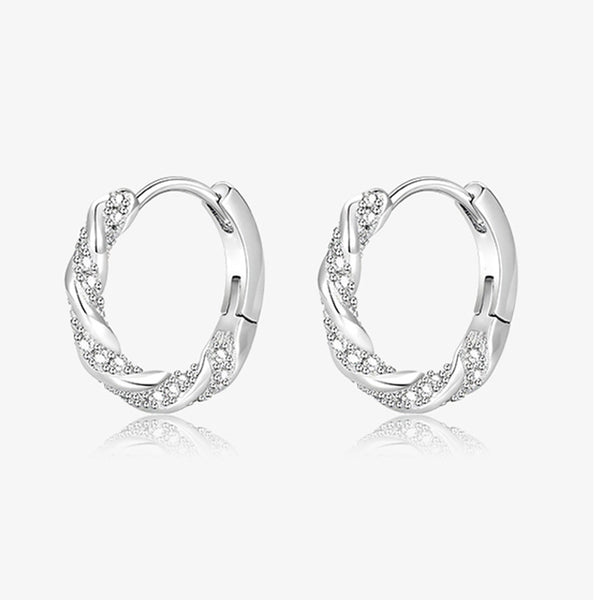 Diamond-embedded Mobius Ear Clip Women's Simple Twisted