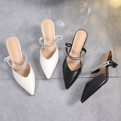 Closed Toe Half Slippers Women's Summer Wear Pointed Toe