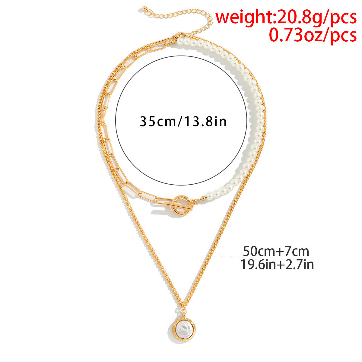 Baroque Stitching Woven Pearl Double Layer Necklace Retro
