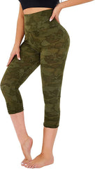 Slimming Cropped Pants High Waist Print Leggings