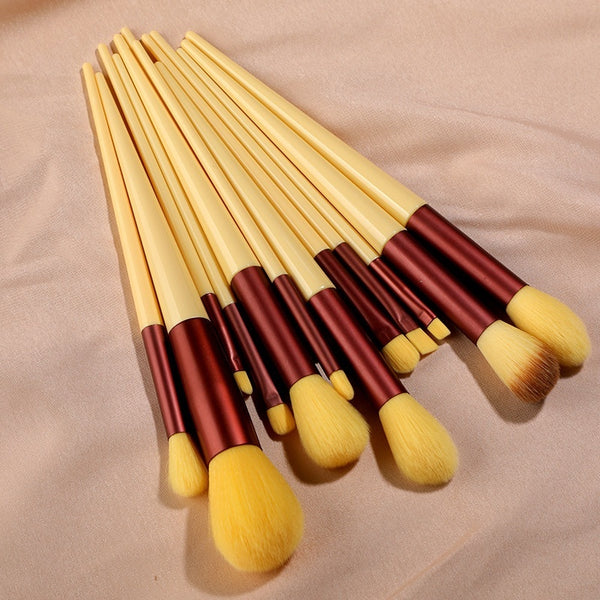 13 PCs Purpleflower Holly Leaf Makeup Brushes Suit Soft Hair