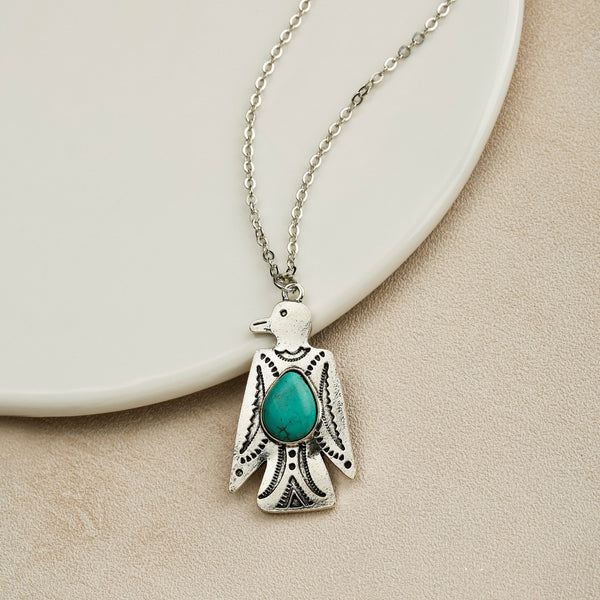 Necklace Turquoise Pendant Bohemian Style Ornament Cross-border European And American Wholesale Natural Jewelry