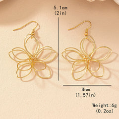 Popular Sweet Elegance Metal Weave Earrings Simple Line Feeling Daily Commuting