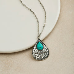 Necklace Turquoise Pendant Bohemian Style Ornament Cross-border European And American Wholesale Natural Jewelry