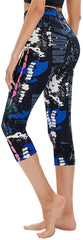 Slimming Cropped Pants High Waist Print Leggings