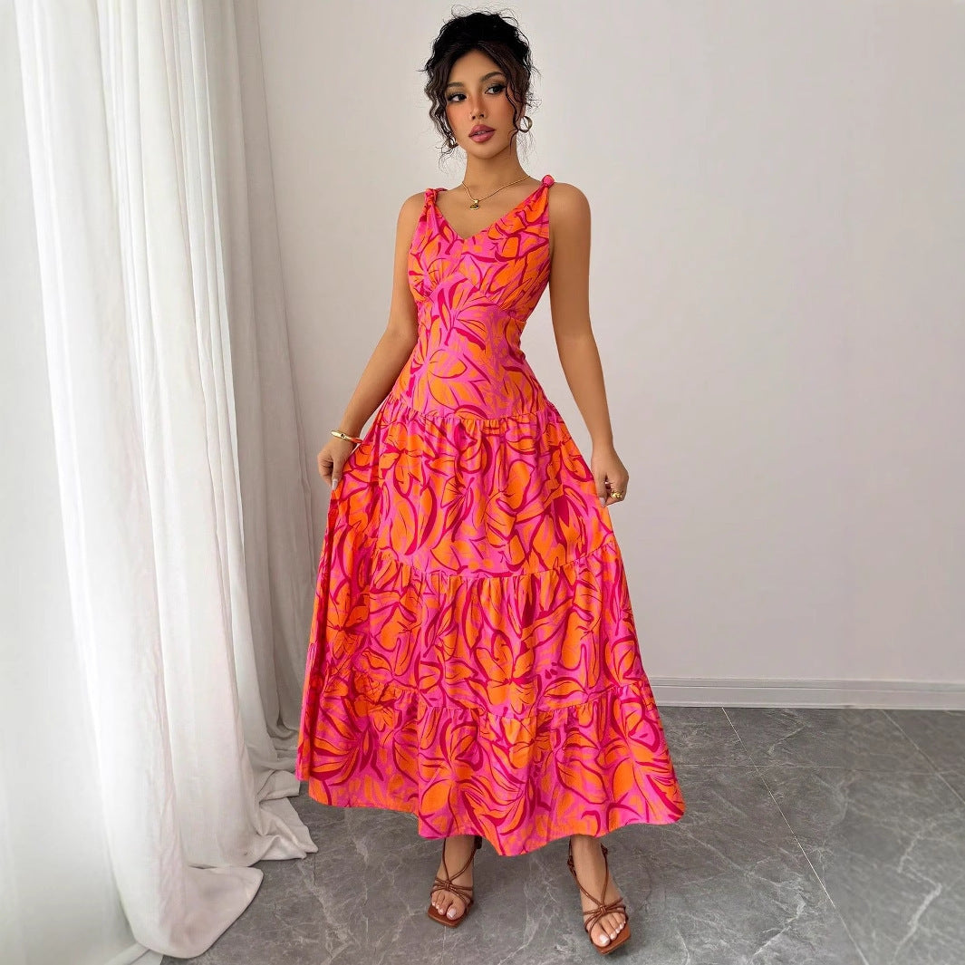 Casual Pattern Mid-length Dress