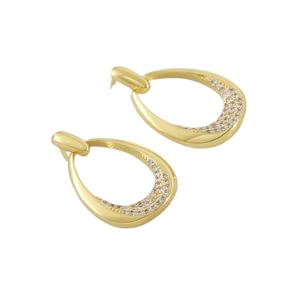 Simple Zircon Unique Design Ear Ring Light Luxury Geometric Ring Earrings