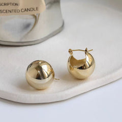 Women's Metal Ball Stud Simple Earrings