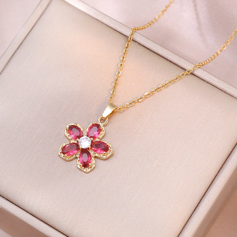 Flower Niche Design Pendant Elegant Necklace