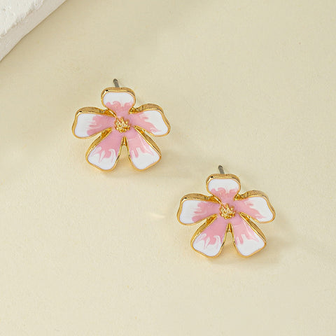 Sweet Elegance Cherry Blossom Earrings Female Korean Style Niche Design