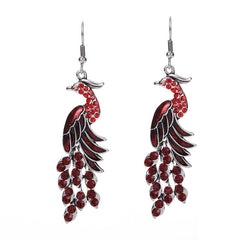 European And American Texture Peacock Earrings Retro