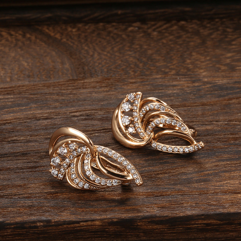 Popular Elegant Wings Micro Inlaid Zircon Ear Clip Female