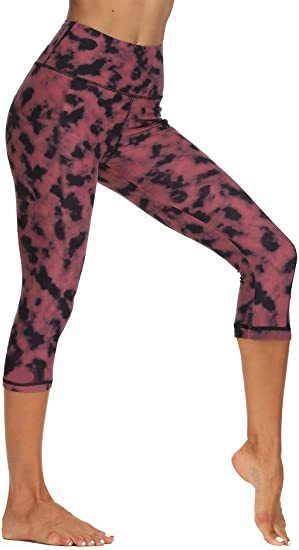 Slimming Cropped Pants High Waist Print Leggings