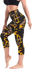 Slimming Cropped Pants High Waist Print Leggings