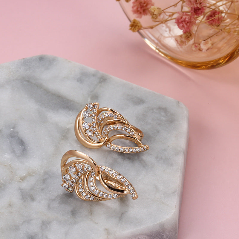 Popular Elegant Wings Micro Inlaid Zircon Ear Clip Female