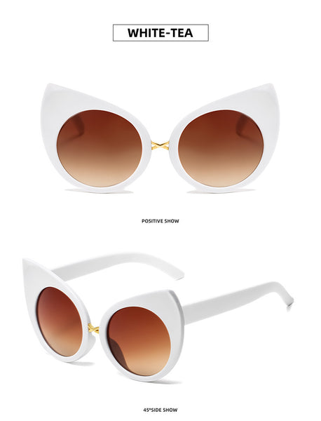 Women's Retro Cat Eye Sunglasses Large Rim Sunglasses