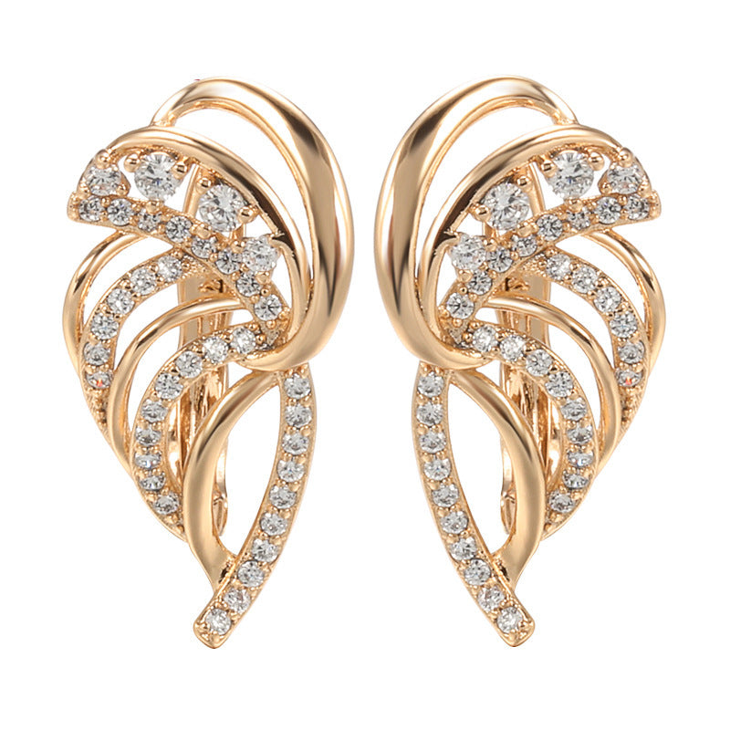 Popular Elegant Wings Micro Inlaid Zircon Ear Clip Female