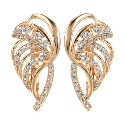 Popular Elegant Wings Micro Inlaid Zircon Ear Clip Female