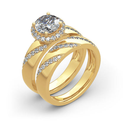 Micro Inlaid Zircon Couple Rings Women's Fashion Wedding Ring