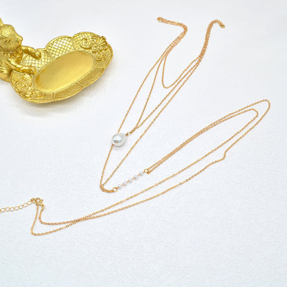 Pearl Pendant Multi-layer Back Chain