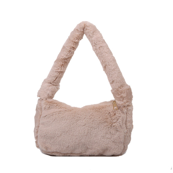 Autumn And Winter Furry Shoulder Underarm Small Bag For Women