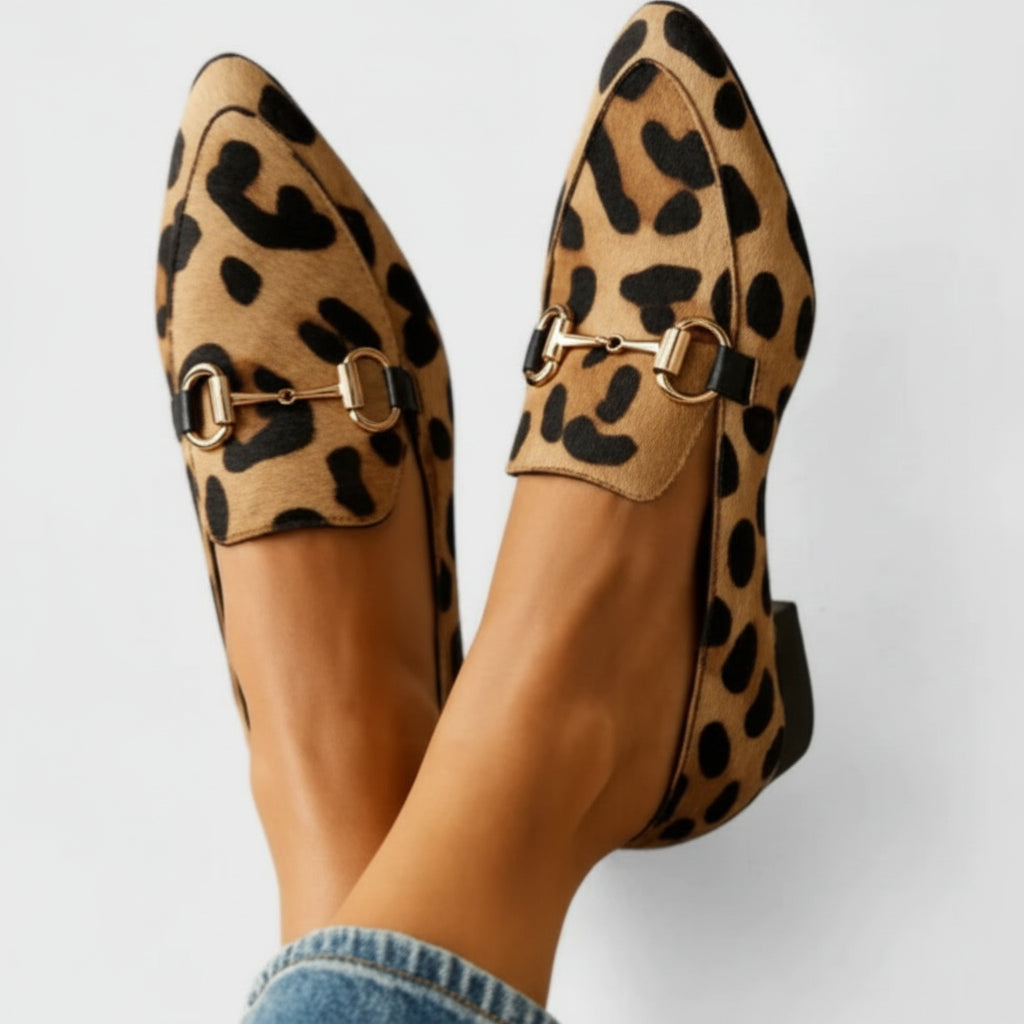 Pointed Toe Shallow Mouth Leopard Print Casual Pumps