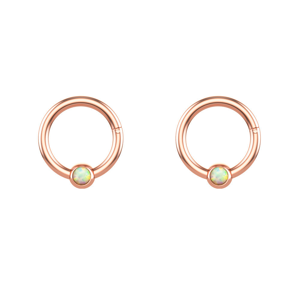Stainless Steel Opal Nose Ring Nose Stud Stud Earrings Piercing Jewelry