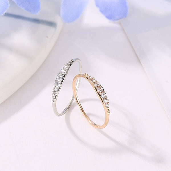 Fashion Simple Zircon Couple Diamond Ring Fashion