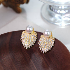 Fashion And Fully-jewelled Alloy Stud Earrings Female Niche