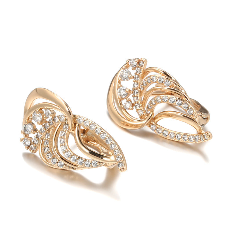 Popular Elegant Wings Micro Inlaid Zircon Ear Clip Female