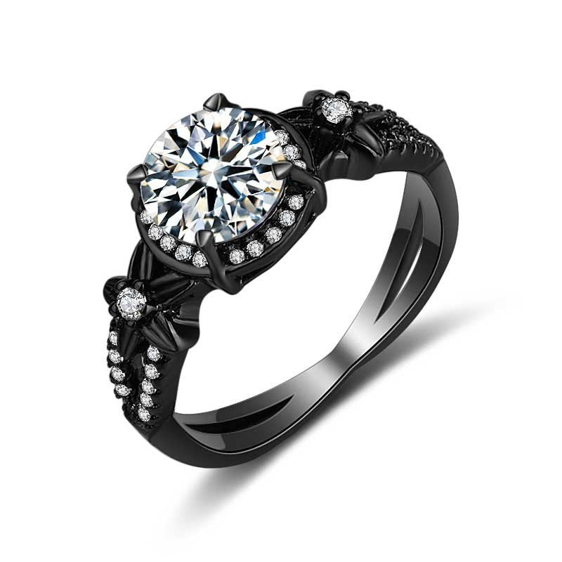 Fashion Personality Fashion Black Gold Ring