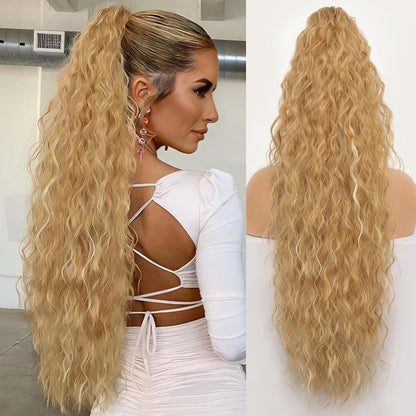 Grip Ponytail Fluffy Long Curly Hair Horse Tail Wig