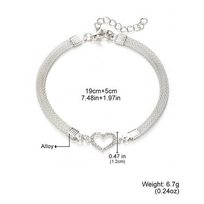Beach Diamond-embedded Heart 8-word Infinite Symbol Butterfly Bracelet