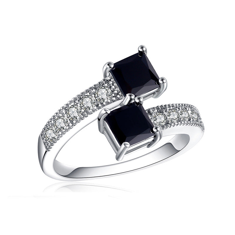Retro Non-fading Niche Advanced Simple Zircon Ring