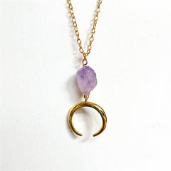 Natural Irregular Amethyst Pendant Necklace