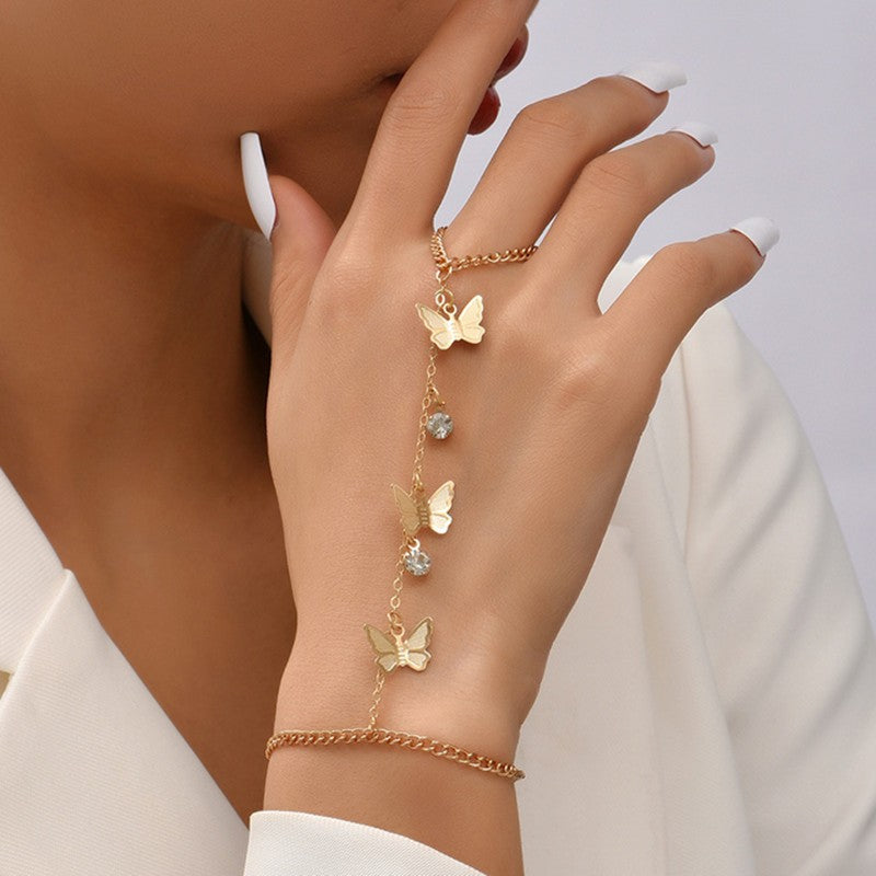 Creative Ring Connecting Finger Love Chain Bracelet