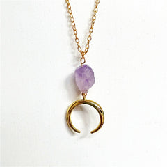 Natural Irregular Amethyst Pendant Necklace