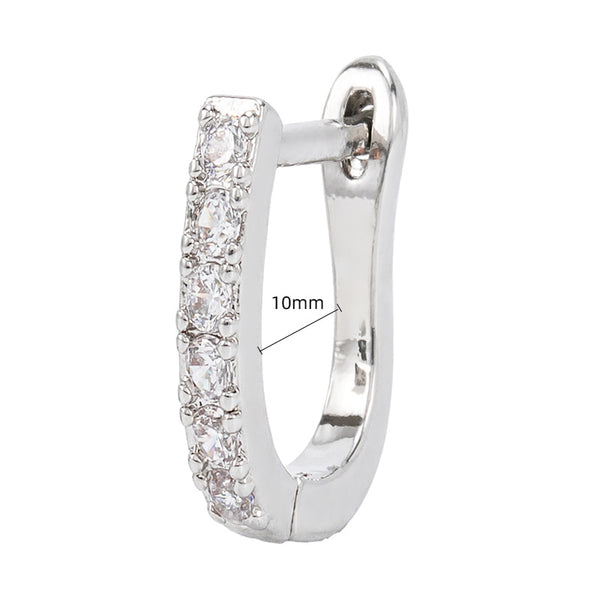 U-shaped Zircon Earrings Micro-inlaid Fashion