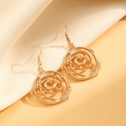 Spiral Donut Bracelet Earrings Necklace Personalized Minority Elegant High Sense Necklace Female