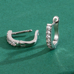 U-shaped Zircon Earrings Micro-inlaid Fashion