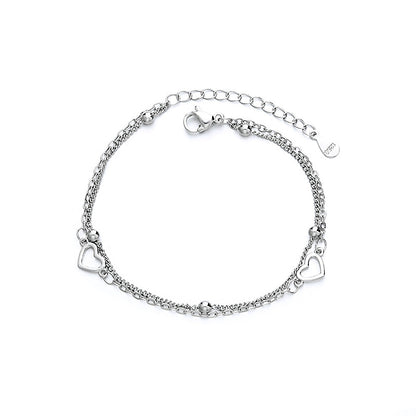 Double-layer Hollow-out Heart Bracelet Women's Fashion Temperament