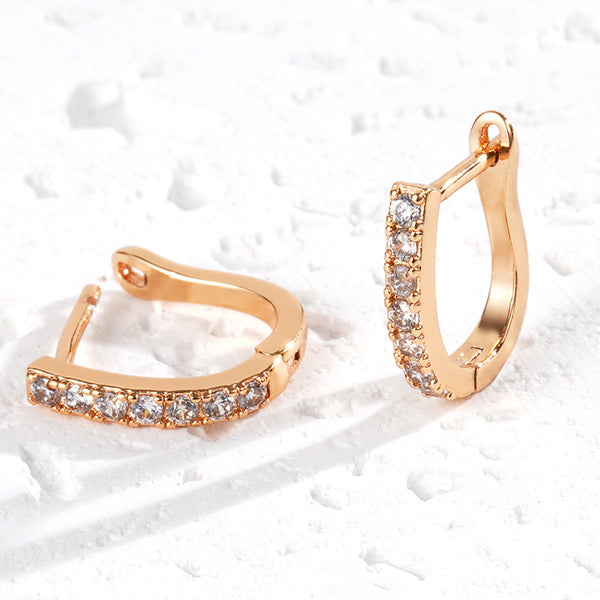 U-shaped Zircon Earrings Micro-inlaid Fashion