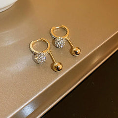 Fashion Zircon Ball Earrings Women's Design