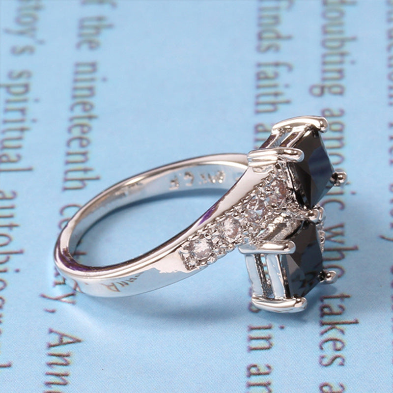 Retro Non-fading Niche Advanced Simple Zircon Ring