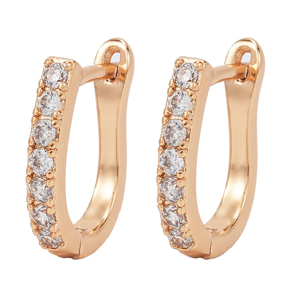 U-shaped Zircon Earrings Micro-inlaid Fashion