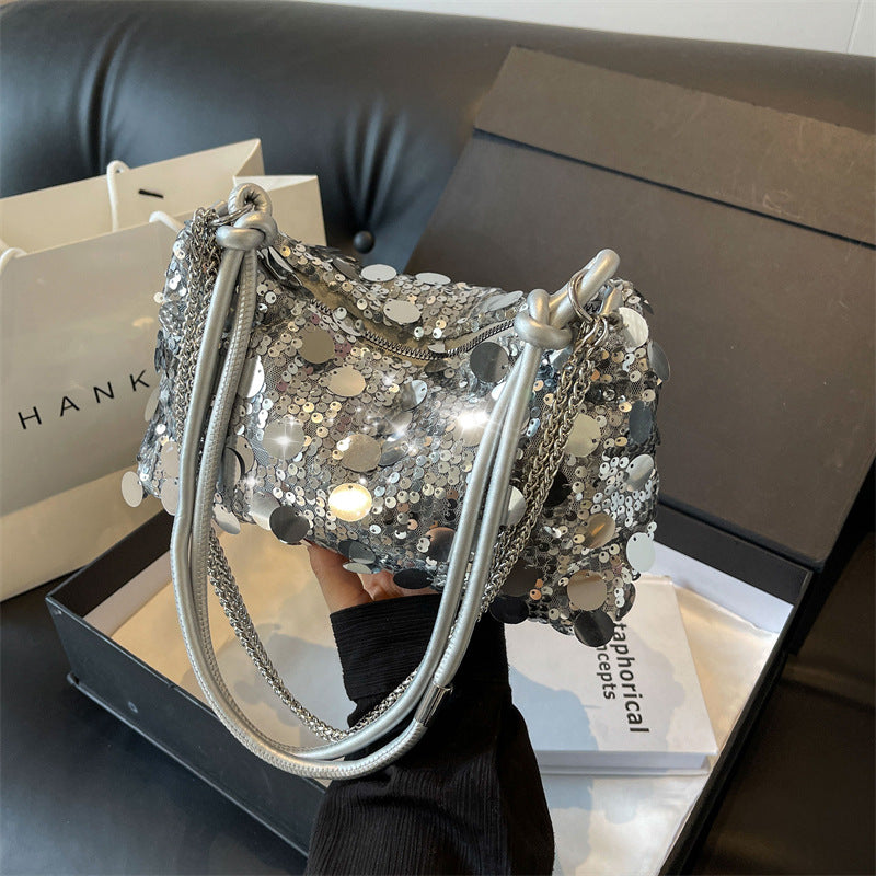 Pouches Women's Sequined Chain Shoulder Messenger Bag