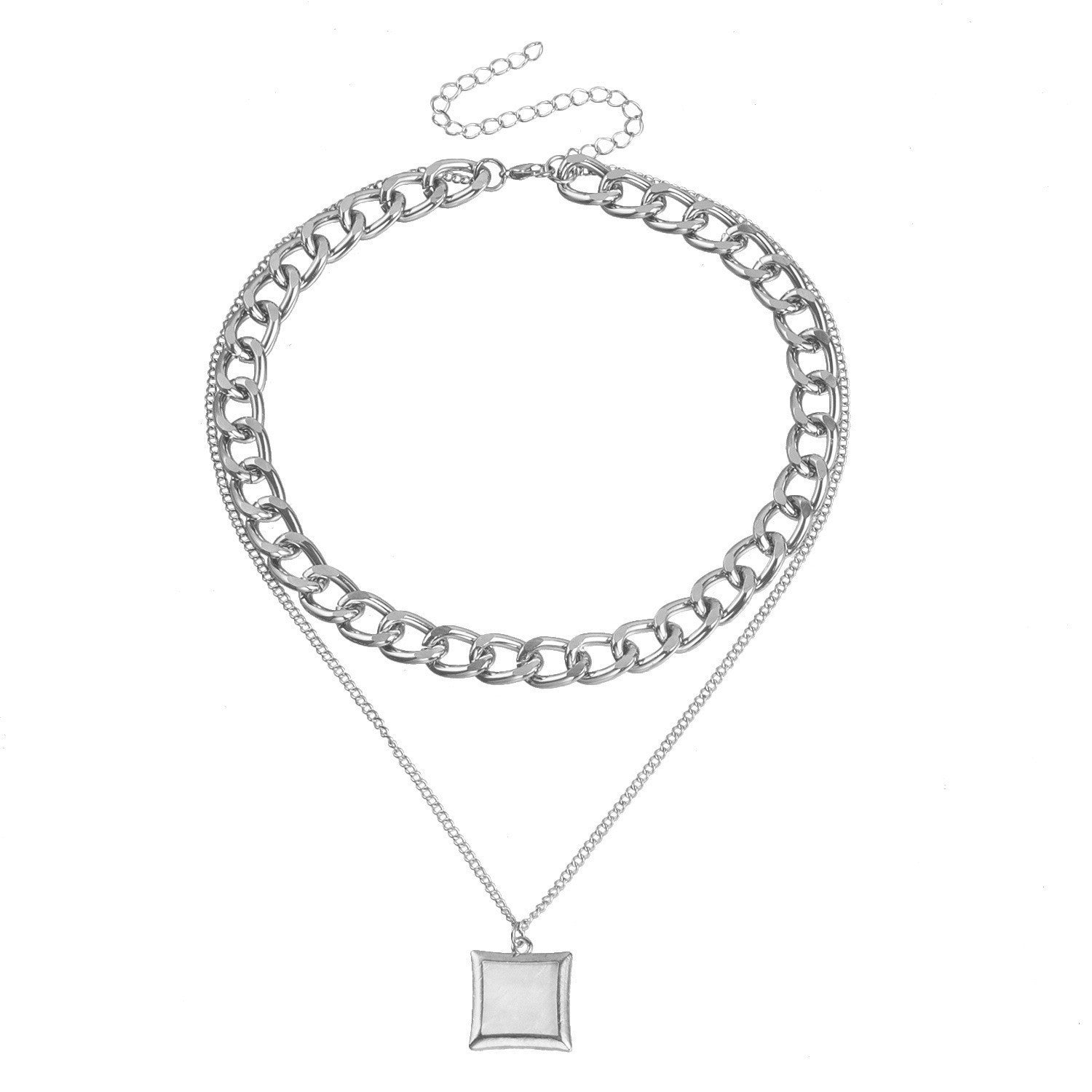 Double Layer White Shell Necklace Fashion Personality Metal