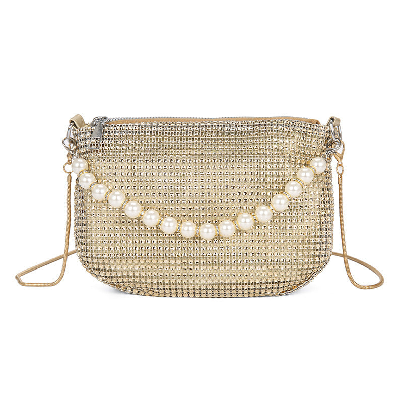 Pearl Special Imitation Diamond Handbag Shoulder Bag Women's Bag